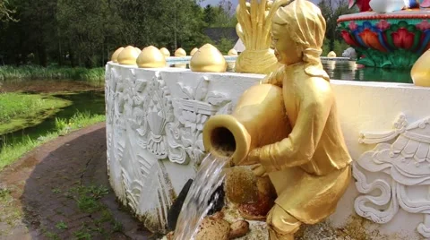 Fountain In The Form Of A Girl Stock Footage 51865501