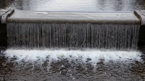 Fountain in the form of a waterfall Stock Footage 122471178