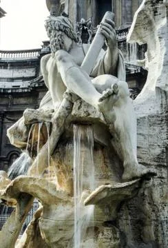 Fountain of the Four Rivers Stock Photos
