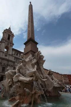 Fountain of the four rivers Stock Photos