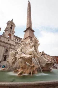 Fountain of the four rivers Stock Photos