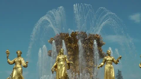 Fountain Friendship of nations Stock Footage 10915717