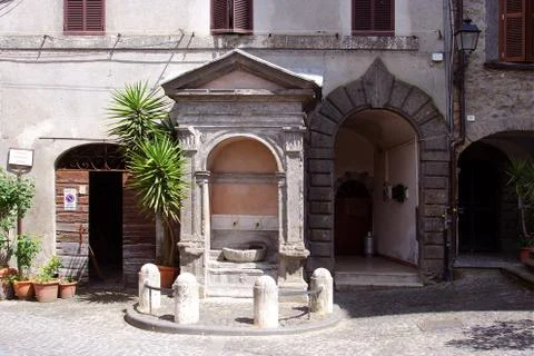 Fountain in front of a building Stock Photos