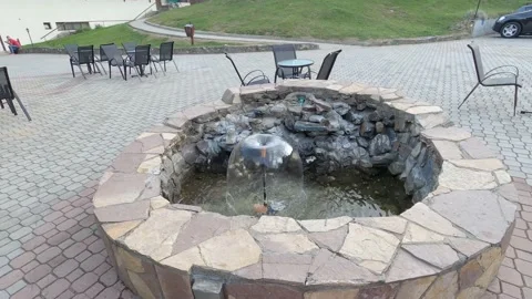 Fountain in front of the hotel Stock Footage 142775028