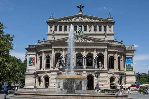 Fountain in front of the old opera Stock Photos
