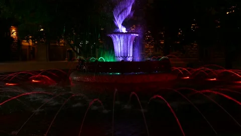 Fountain in front of The Presidency building in Sofia, Bulgaria at night. Stock Footage 152632325