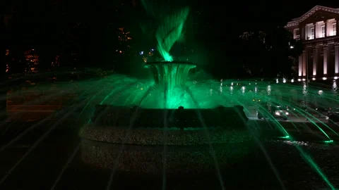 Fountain in front of The Presidency building in Sofia, Bulgaria at night. Stockbeeldmateriaal 152632831