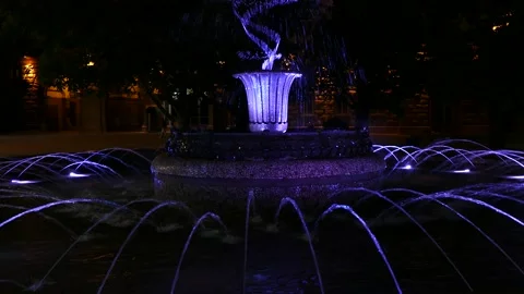 Fountain in front of The Presidency building in Sofia, Bulgaria at night. Stockbeeldmateriaal 152638673