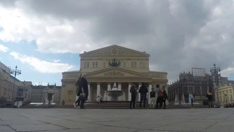 Fountain In Front Of Theater Timelapse Stock Footage 77285444