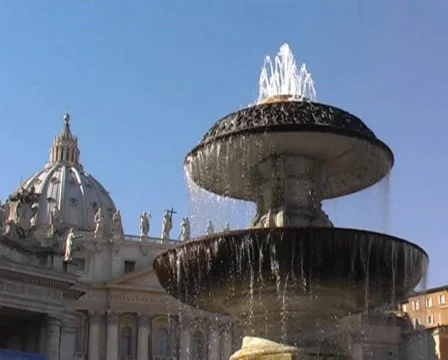 Fountain in front of the vatican Stock Footage 64213