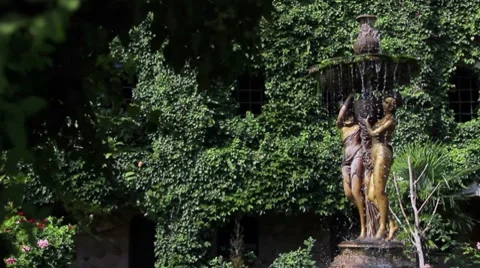Fountain in garden Stock Footage 8762865