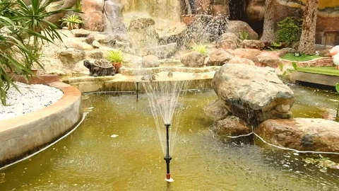 The fountain in the garden. Stock Footage 77636946