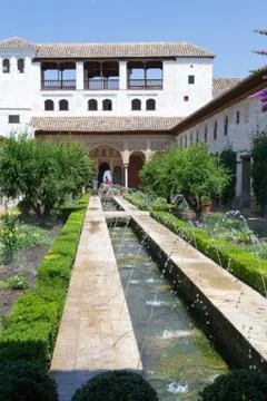 Fountain at the Generalife Stock Photos
