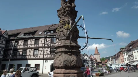 Fountain in Gengenbach - Germany Video stock 102510104