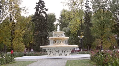 Fountain in Gorky Park Stock Footage 44754017