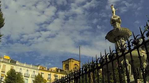 Fountain in Granada, Spain Stock Footage 36149843