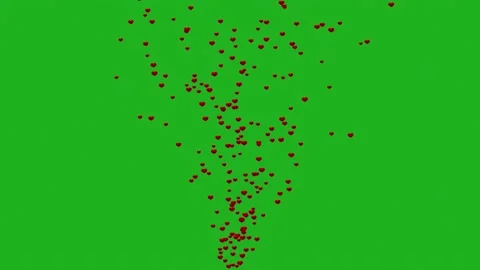 Fountain Of Hearts On Green Screen Stock Footage 236642872