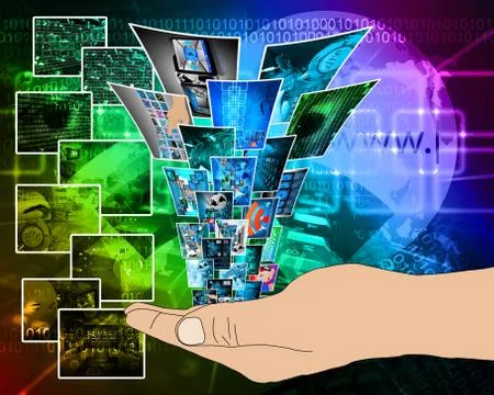 Fountain of high technology Stock-Illustration