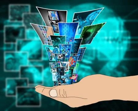 Fountain of high technology Stock-Illustration