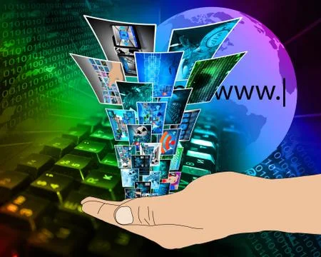 Fountain of high technology Stock-Illustration