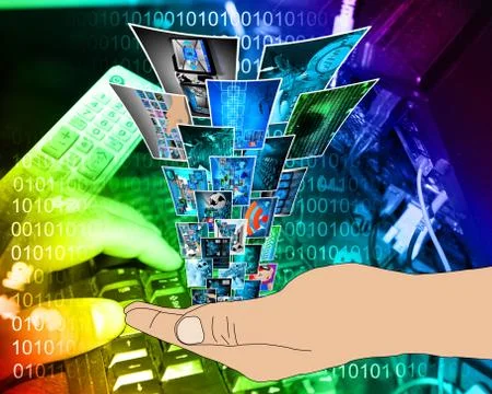 Fountain of high technology Stock-Illustration