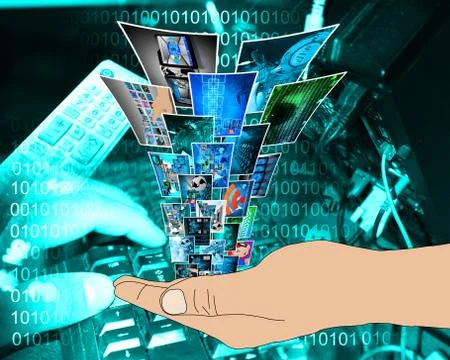 Fountain of high technology Stock-Illustration