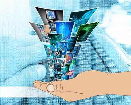 Fountain of high technology Stock-Illustration