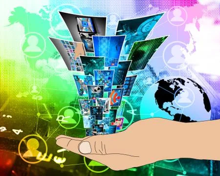 Fountain of high technology Stock-Illustration