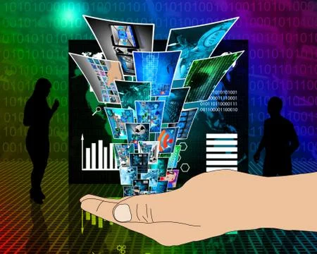 Fountain of high technology Stock-Illustration