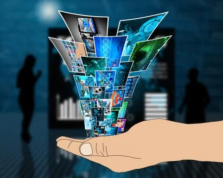 Fountain of high technology Stock-Illustration