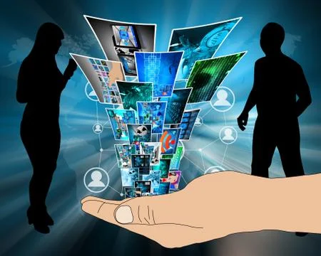 Fountain of high technology Stock-Illustration