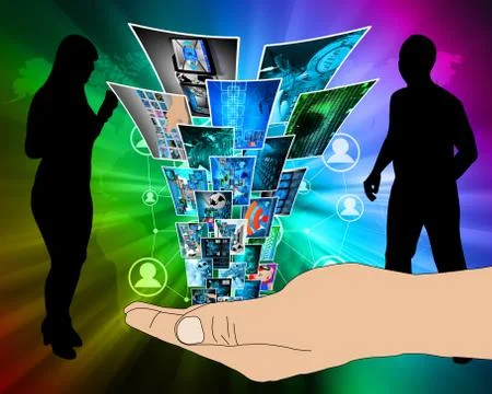 Fountain of high technology Stock-Illustration