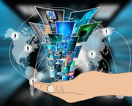 Fountain of high technology Stock-Illustration