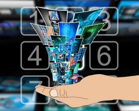 Fountain of high technology Stock-Illustration