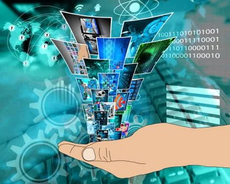 Fountain of high technology Stock-Illustration