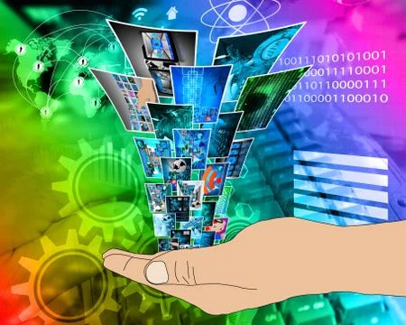 Fountain of high technology Stock Illustration