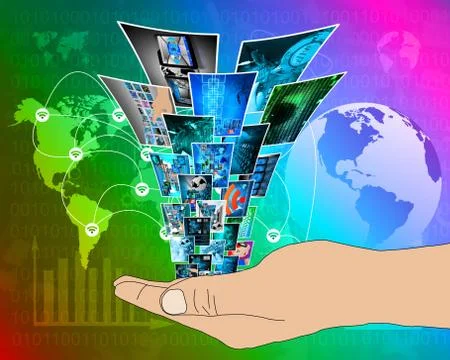 Fountain of high technology Stock-Illustration