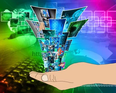 Fountain of high technology Stock-Illustration