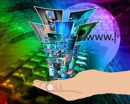 Fountain of high technology Stock-Illustration