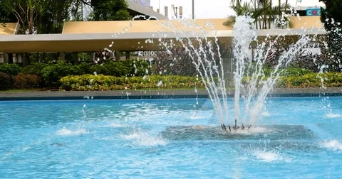 Fountain in Hong Kong Stock Footage 80694561