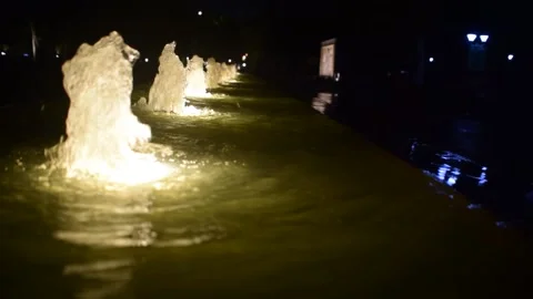 Fountain of a Hotel entry Stock Footage 132109435