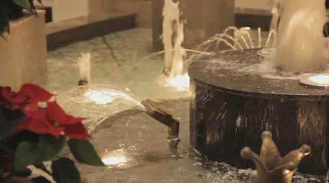 Fountain in hotel lobby Stock Footage 34840612