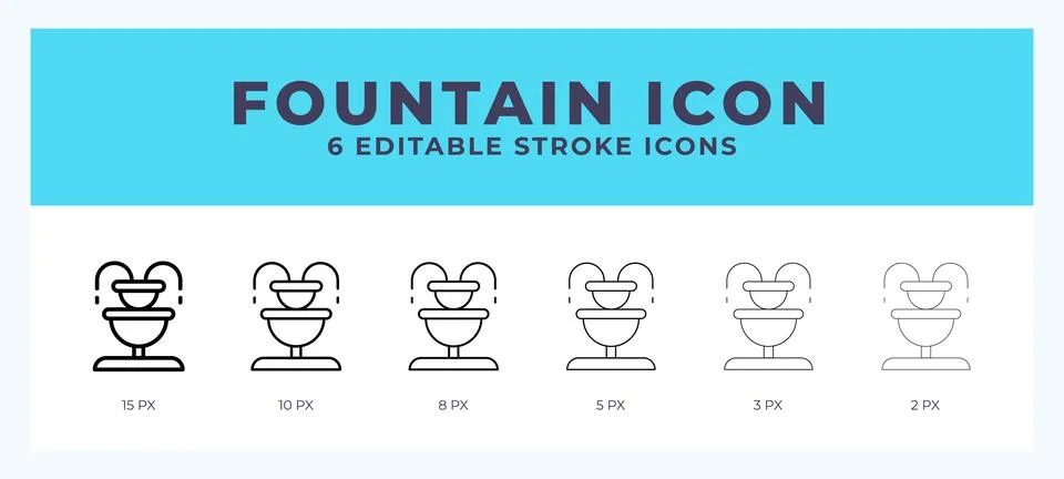 Fountain icon illustration vector with editable stroke. イラスト素材