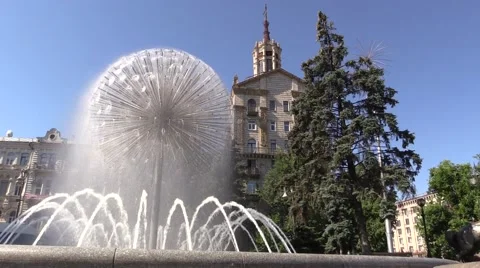 Fountain on Independence Stock Footage 64901167
