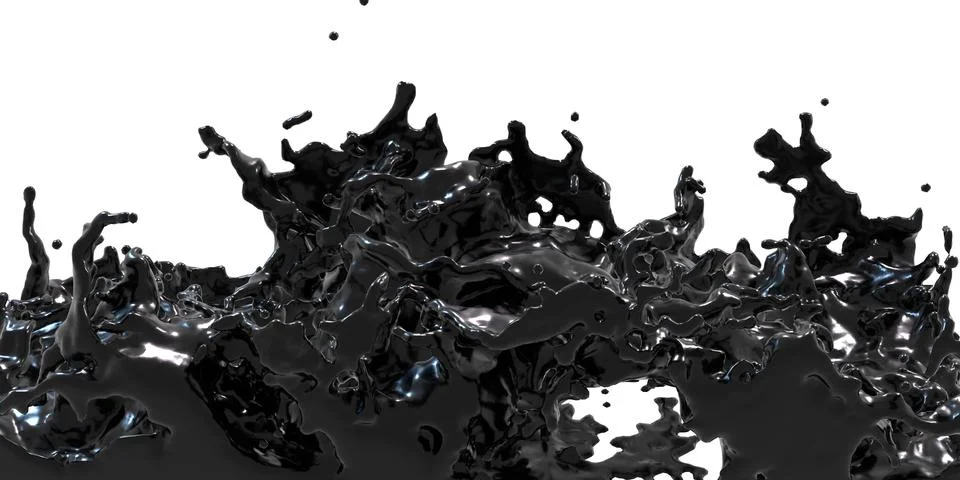 Fountain, ink diffused in the air crude oil abstract background splattered .. Stock Illustration