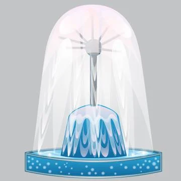 Fountain isolated on grey background. Vector cartoon close-up illustration. Stock Illustration