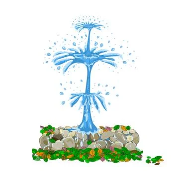 Fountain isolated on white background. Stock Illustration