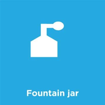 Fountain jar icon isolated on blue background Stock Illustration