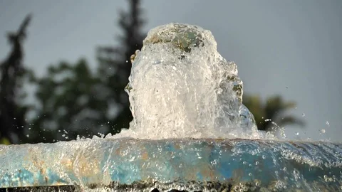 Fountain jet in slow motion. Stock Footage 129200260