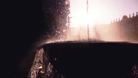 Fountain jet sunset 스톡 동영상 89555555